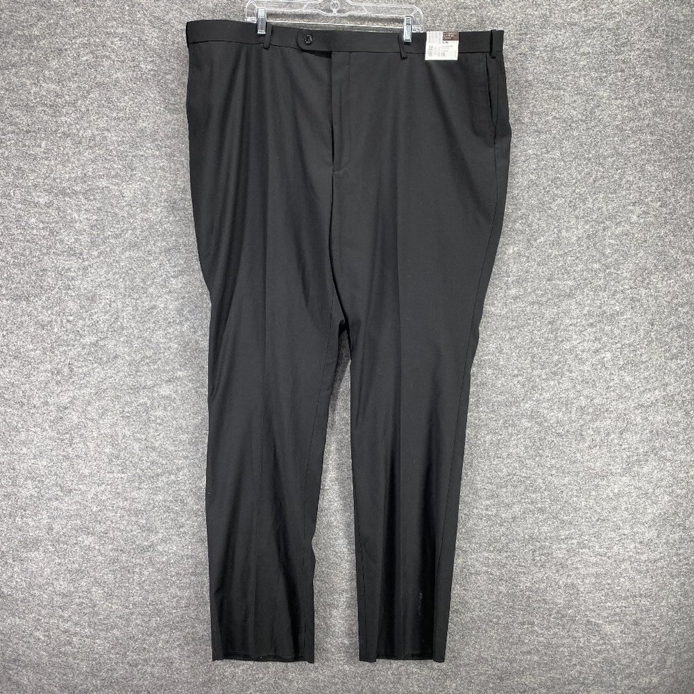 NWT Caravelli Dress Pants Men 56x52 Black Classic High Rise Pleated Formal